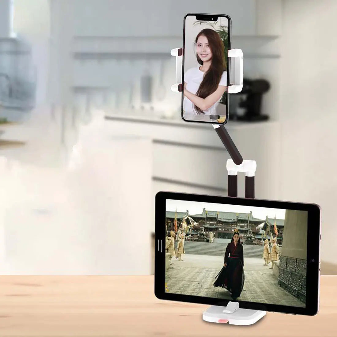 Mobile Holder Stand for Desk Car Adjustable Selfie Stick Tripod with Suction Cup smiledrive