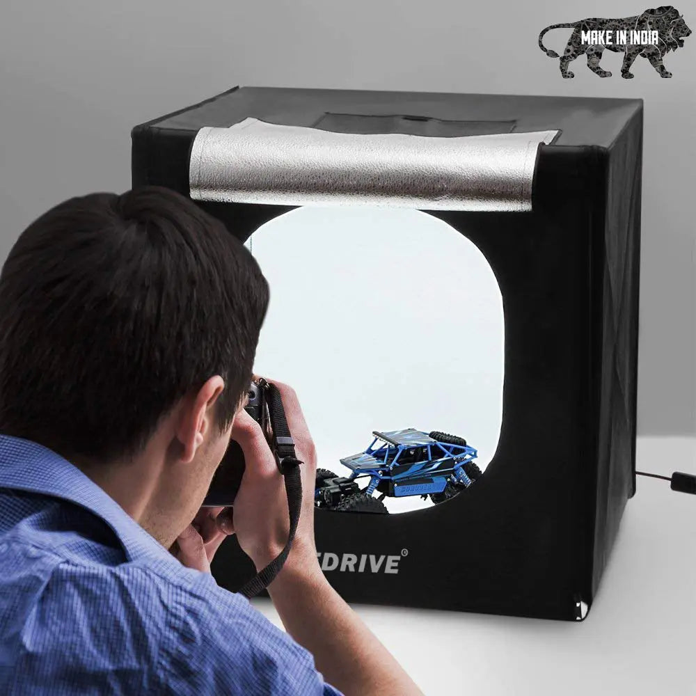 Portable Photo Booth Light Box Product Photography Mini Studio with 2 LED Lights-Made in India smiledrive