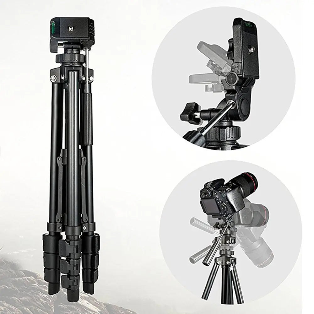 Professional Portable Camera Tripod for DSLRs, Smart Phones, Action Cameras-Max Length 56 Smiledrive