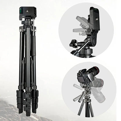 Professional Portable Camera Tripod for DSLRs, Smart Phones, Action Cameras-Max Length 56 Smiledrive