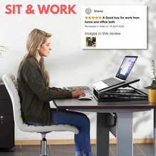 Load image into Gallery viewer, Smiledrive Laptop Standing Desk Table Adjustable Stand Riser for Office Workstation with Mobile Holder Mouse Pad - Made in India Smiledrive.in