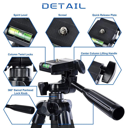 Smiledrive 105 cm Portable Tripod Stand Holder for Mobile Phones & Camera, Photo/Video Shoot Smiledrive
