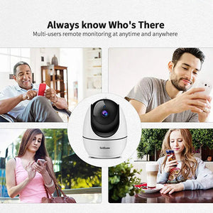 Smiledrive SriHome Pan Tilt Zoom WiFi IP CCTV Camera Full HD P2P Security Cam 1080p, 2MP, 128GB MicroSD Card Slot – SH026 Smiledrive