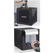 Load image into Gallery viewer, Photo Studio Light Box Product Photography 43 sq cm Lighting Tent with 2 LED-Made in India Photo Booth with a Tripod Smiledrive