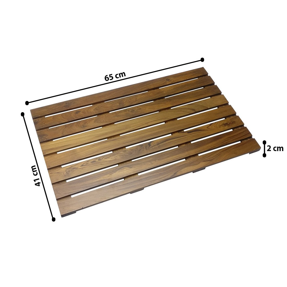 Anti-Slip Shower Floor Bath Mat Teakwood Doormat for Bathtub Spa Relaxation - Brown Smiledrive.in