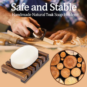 Smiledrive Soap Saver Holder Wooden Dish for Bathroom Kitchen Sink Teak Wood - Brown Smiledrive