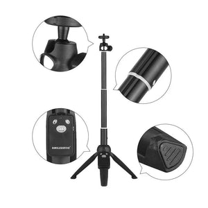 Sturdy Selfie Stick Tripod Monopod Extendable Stand with Wireless Remote Clicker for Smartphones Action Cameras Smiledrive
