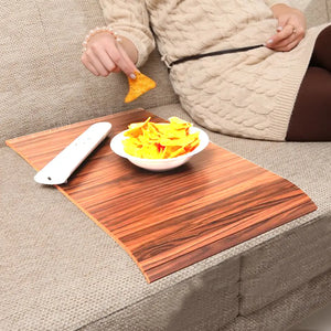 Teakwood Sofa Armrest Tray Couch Table Mat for Drinks Snacks - Made in India Smiledrive