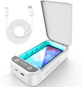 UV Sterilizer Box Smartphone Sanitizing Machine Portable UV Disinfector for iPhones Android Mobile Phones Keys Cash Credit Card Sanitizer Smiledrive