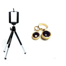 Load image into Gallery viewer, Universal Mobile 3 In 1 Lens Kit With Wide, Macro &amp; Fisheye Lens + Mobile Tripod Smiledrive