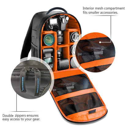 Waterproof DSLR Backpack Camera Bag Backpack with Adjustable Dividers-Made in India Smiledrive