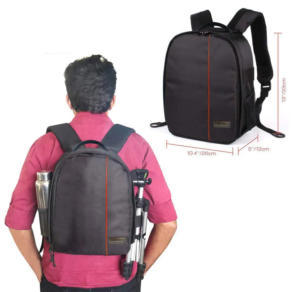 Waterproof DSLR Backpack Camera Bag Backpack with Adjustable Dividers-Made in India Smiledrive