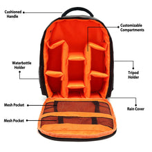 Load image into Gallery viewer, Waterproof Mini DSLR Backpack Camera Bag Backpack with Adjustable Dividers Smiledrive