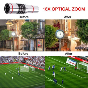 iPhone 18x Optical Zoom Lens Kit Set with Tripod & Back Case-All Models Available Smiledrive